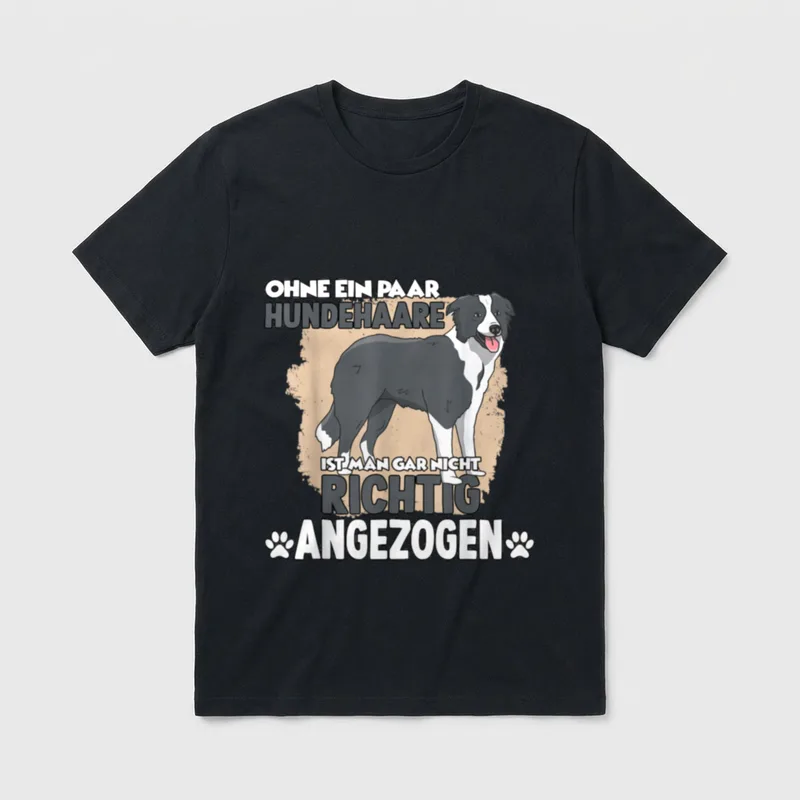 Lustiges Border Collie Motiv T-Shirt – Klassisches T-Shirt in Schwarz