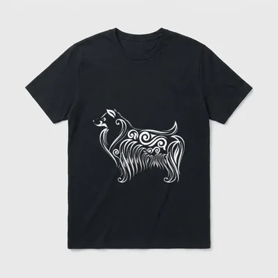 Sheltie Hund Cute Artistic T-Shirt – Klassisches T-Shirt in Schwarz