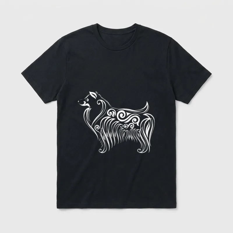 Sheltie Hund Cute Artistic T-Shirt – Klassisches T-Shirt in Schwarz