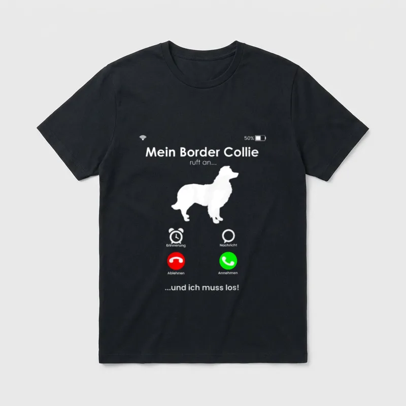Lustige Border Collie Hundebesitzer T-Shirt – Klassisches T-Shirt in Schwarz