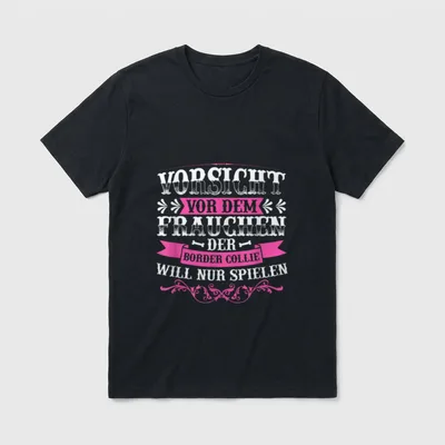Border Collie Border Collie T-Shirt 0142 – Klassisches T-Shirt in Schwarz