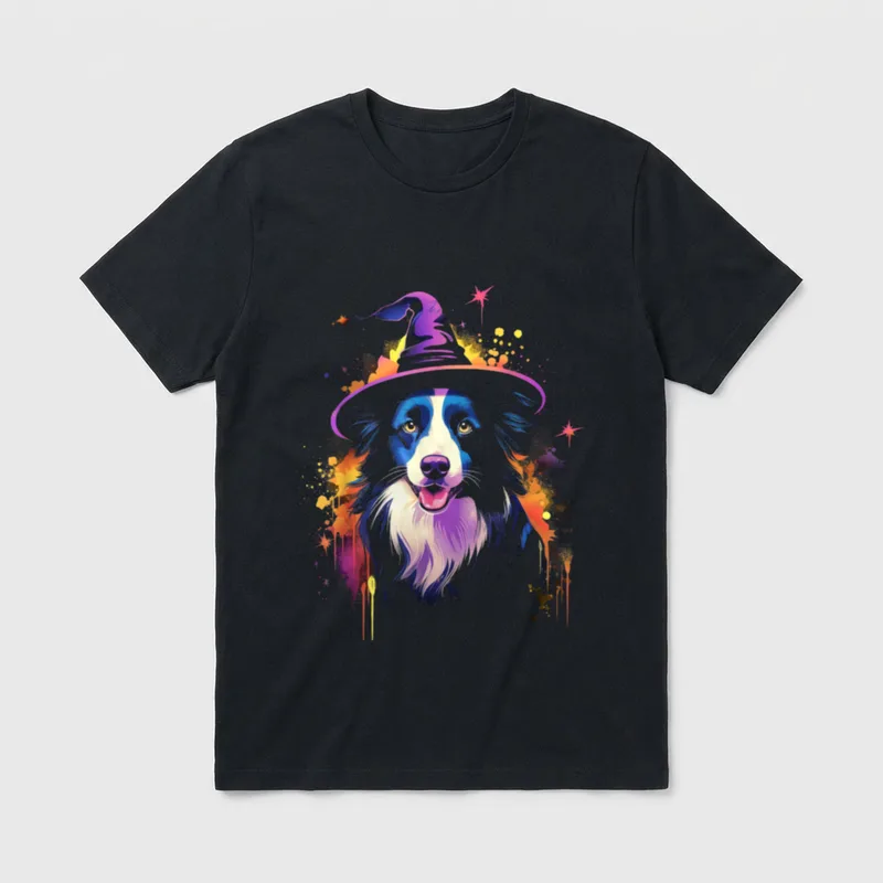 Border Collie Halloween T-Shirt – Klassisches T-Shirt in Schwarz
