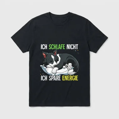 Ich Schlafe Nicht Ich Border Collie T-Shirt – Klassisches T-Shirt in Schwarz