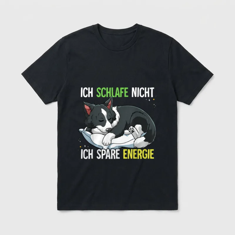 Ich Schlafe Nicht Ich Border Collie T-Shirt – Klassisches T-Shirt in Schwarz