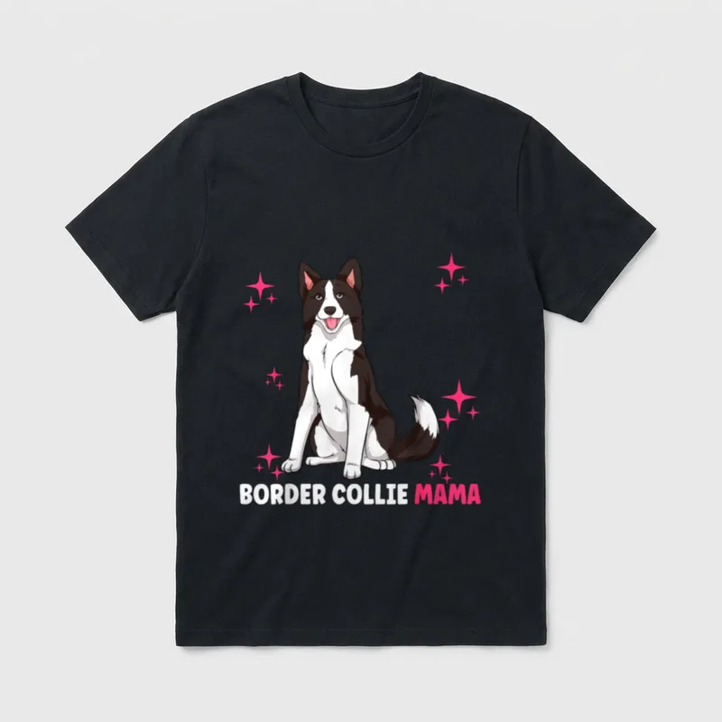 Border Collie T-Shirt 0146 – Klassisches T-Shirt in Schwarz