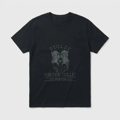 Stolze Border Collie Mama T-Shirt – Klassisches T-Shirt in Schwarz