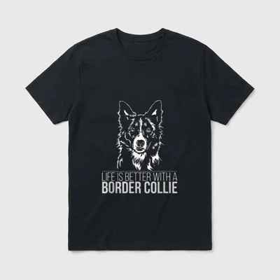 Border Collie life is T-Shirt – Klassisches T-Shirt in Schwarz