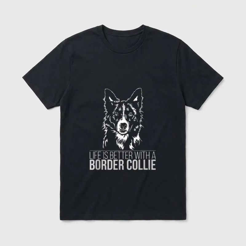 Border Collie life is T-Shirt – Klassisches T-Shirt in Schwarz