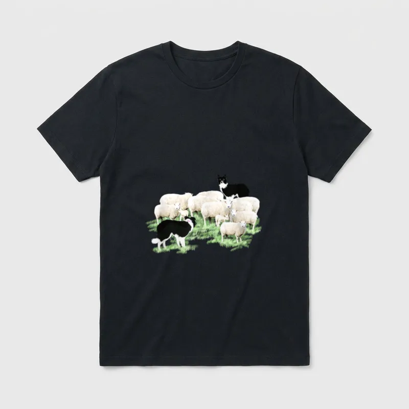 Border Collie Hunde Hüten T-Shirt – Klassisches T-Shirt in Schwarz