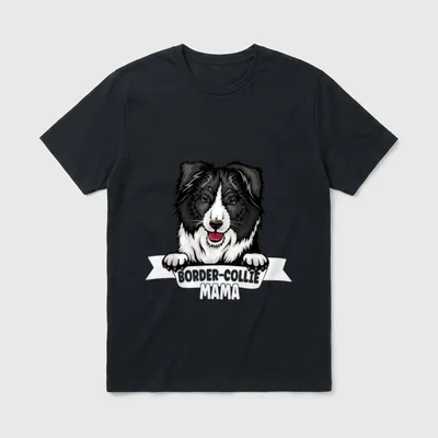 Stolze Border-Collie Mama Für alle T-Shirt – Klassisches T-Shirt in Schwarz