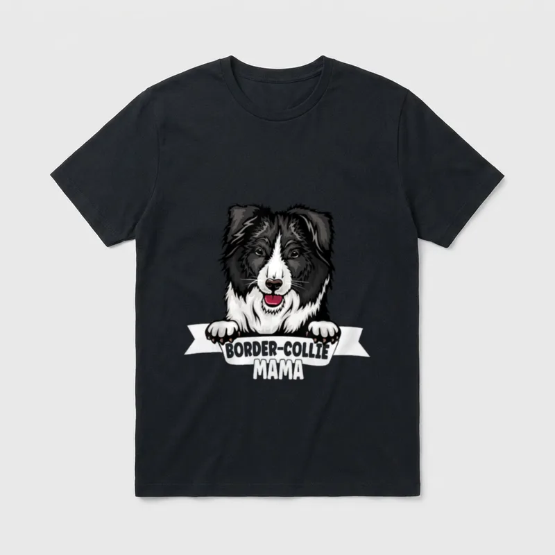 Stolze Border-Collie Mama Für alle T-Shirt – Klassisches T-Shirt in Schwarz