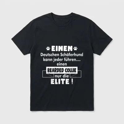 Bearded Collie Bearded Collie Hund T-Shirt – Klassisches T-Shirt in Schwarz