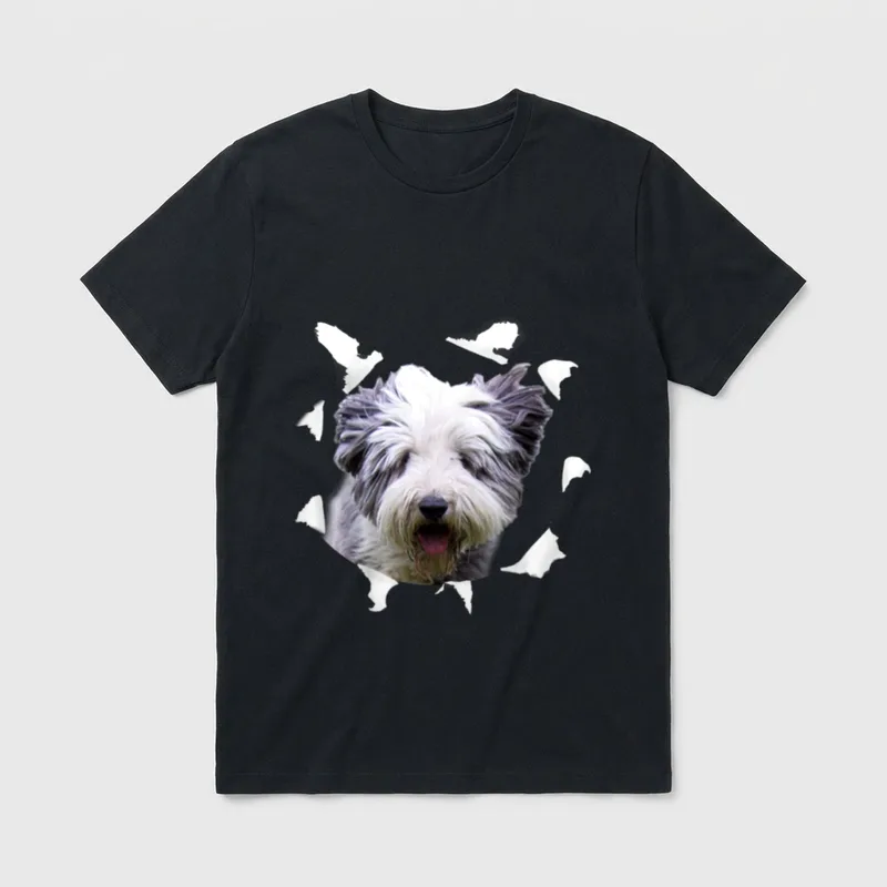 Bearded Collie Bearded Collie T-Shirt 0161 – Klassisches T-Shirt in Schwarz