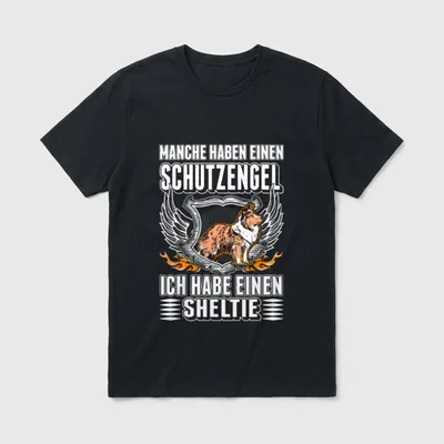 Shetland Sheepdog Schutzengel Sheltie T-Shirt – Klassisches T-Shirt in Schwarz