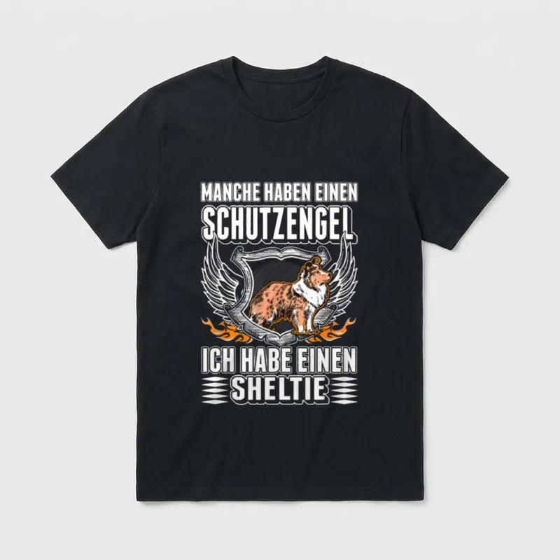 Shetland Sheepdog Schutzengel Sheltie T-Shirt – Klassisches T-Shirt in Schwarz