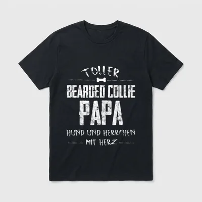 Toller Bearded Collie Papa T-Shirt – Klassisches T-Shirt in Schwarz