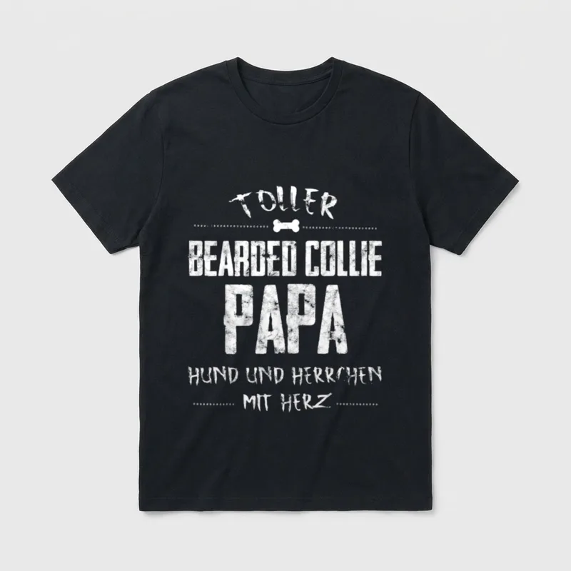 Toller Bearded Collie Papa T-Shirt – Klassisches T-Shirt in Schwarz