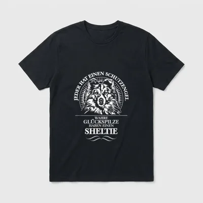 Sheltie Schutzengel Hund Hunde T-Shirt – Klassisches T-Shirt in Schwarz