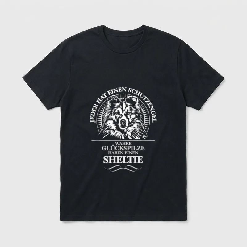 Sheltie Schutzengel Hund Hunde T-Shirt – Klassisches T-Shirt in Schwarz