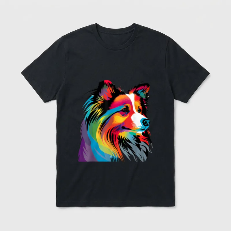 Shetland Sheepdog Sheltie Bunte T-Shirt – Klassisches T-Shirt in Schwarz
