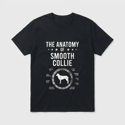 Anatomy of Smooth Collie T-Shirt – Klassisches T-Shirt in Schwarz