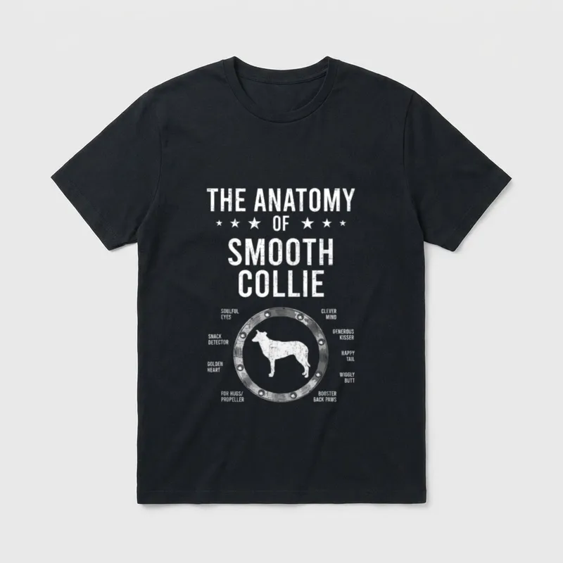 Anatomy of Smooth Collie T-Shirt – Klassisches T-Shirt in Schwarz