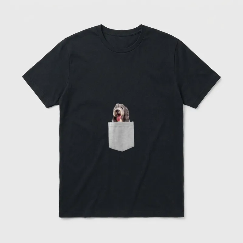 Bearded Collie Dog T-Shirt – Klassisches T-Shirt in Schwarz