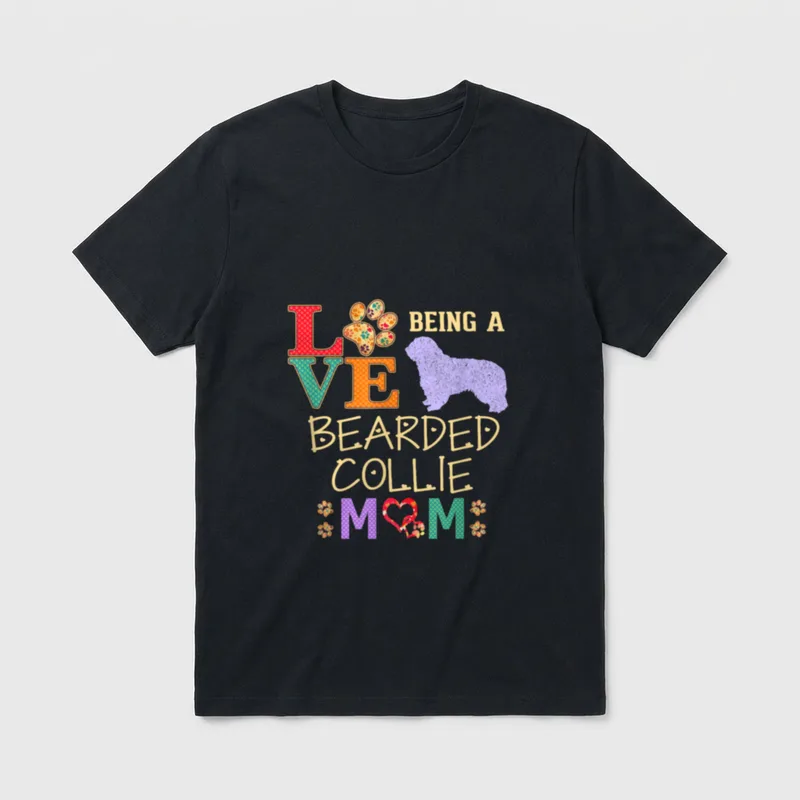 Bearded Collie Love Being T-Shirt – Klassisches T-Shirt in Schwarz