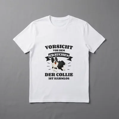 Vorsicht Vor Dem Frauchen Border Collie T-Shirt – Klassisches T-Shirt in Schwarz