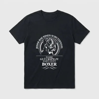 Deutscher Boxer Schutzengel Hund T-Shirt – Klassisches T-Shirt in Schwarz
