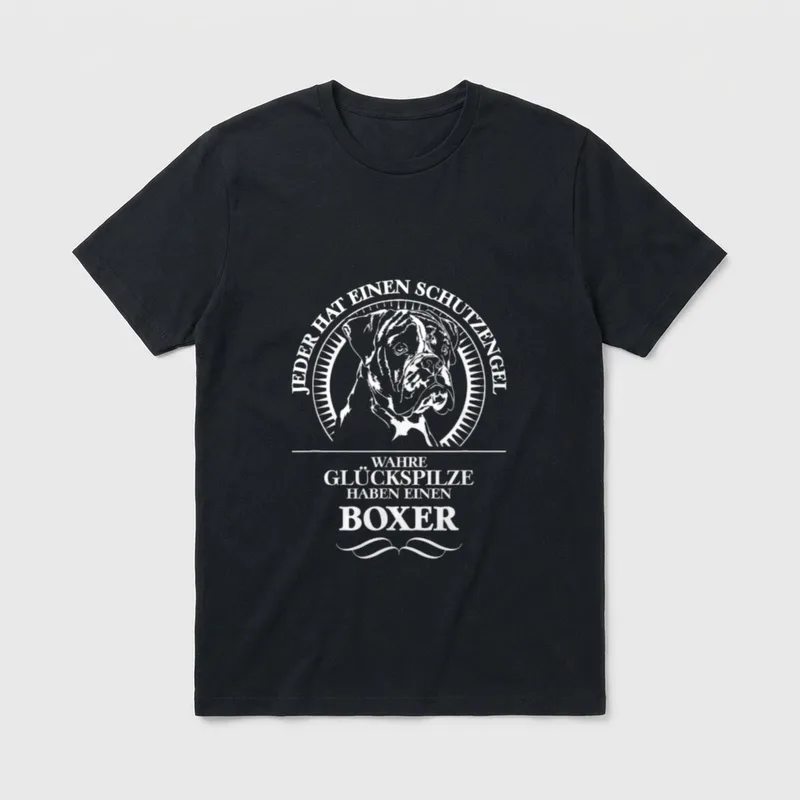 Deutscher Boxer Schutzengel Hund T-Shirt – Klassisches T-Shirt in Schwarz