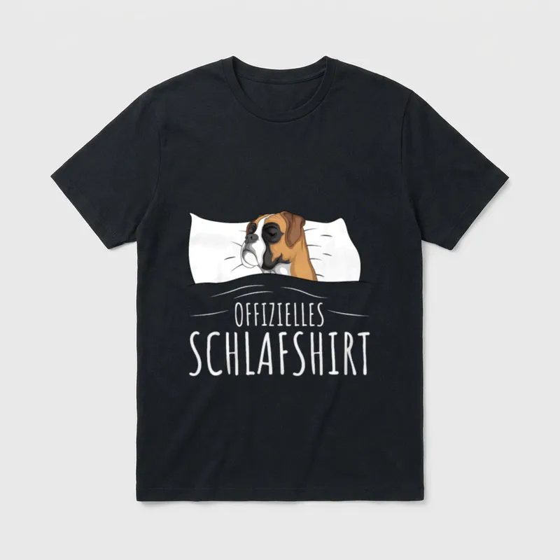Offizielles Schlafshirt Boxer Hunde T-Shirt – Klassisches T-Shirt in Schwarz