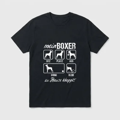 Boxer Hund Hunderasse Hundebefehl T-Shirt – Klassisches T-Shirt in Schwarz