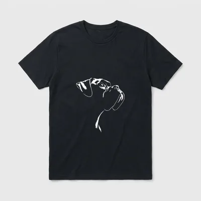 Boxer Portrait Silhouette Hund T-Shirt – Klassisches T-Shirt in Schwarz