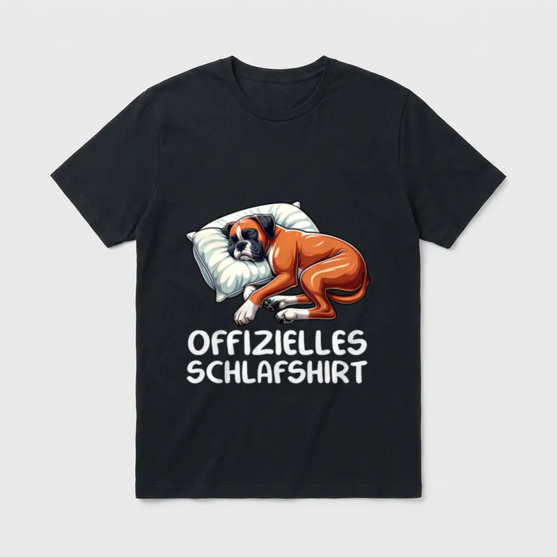 Offizielles Schlafshirt Boxer Hund Hundeliebhaber T-Shirt – Klassisches T-Shirt in Schwarz