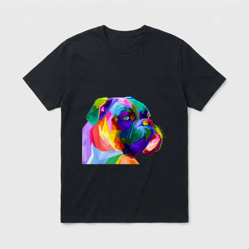 Deutscher Boxer Pop Art T-Shirt – Klassisches T-Shirt in Schwarz