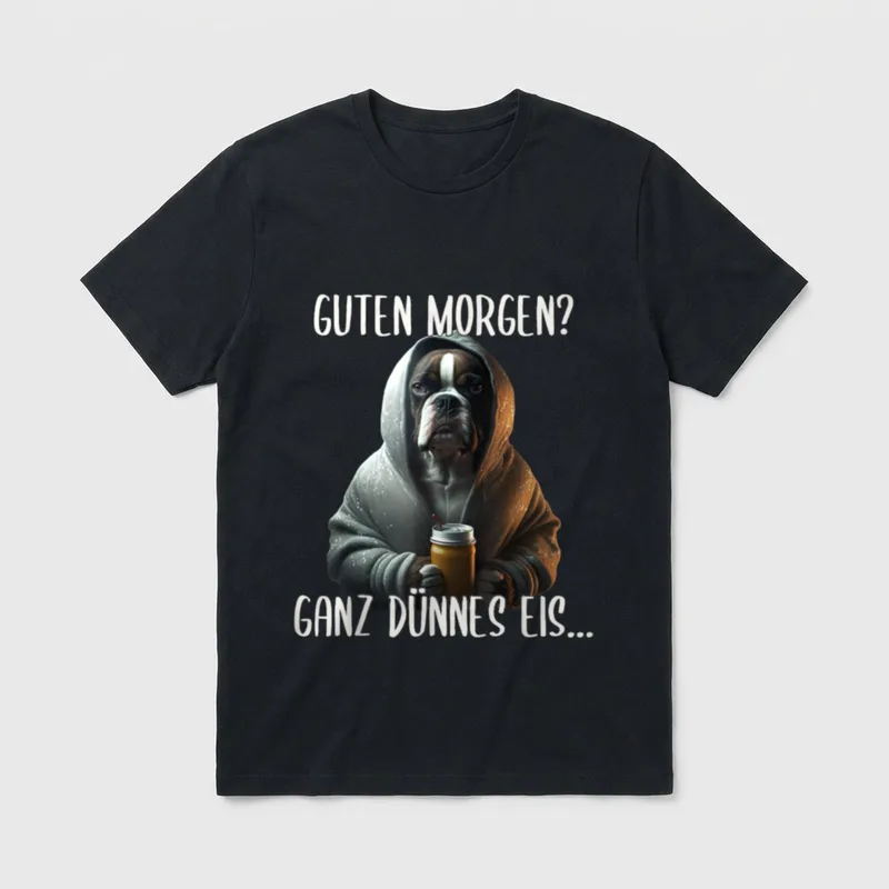 Guten Morgen Ganz Dünnes Boxer T-Shirt – Klassisches T-Shirt in Schwarz