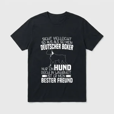 Mein Deutscher Boxer ist T-Shirt – Klassisches T-Shirt in Schwarz