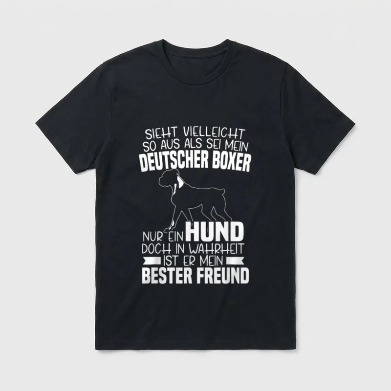 Mein Deutscher Boxer ist T-Shirt – Klassisches T-Shirt in Schwarz