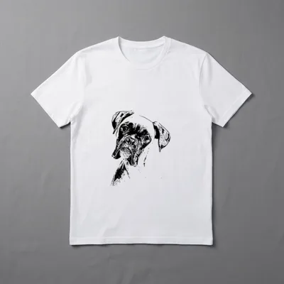 Boxer Hund Face Hundeliebhaber T-Shirt – Klassisches T-Shirt in Schwarz