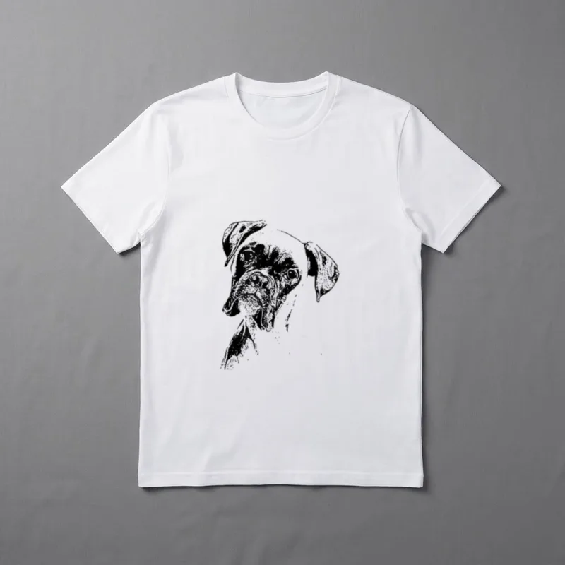 Boxer Hund Face Hundeliebhaber T-Shirt – Klassisches T-Shirt in Schwarz