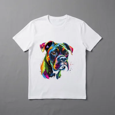 Boxer-Hund buntes Gesicht lustiger T-Shirt – Klassisches T-Shirt in Schwarz