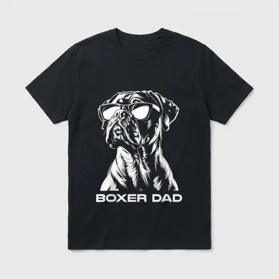 Boxer Dad Lustiger Hund T-Shirt – Klassisches T-Shirt in Schwarz