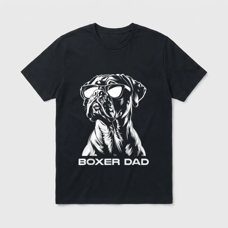 Boxer Dad Lustiger Hund T-Shirt – Klassisches T-Shirt in Schwarz