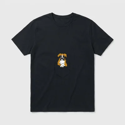 Boxerhund in der Tasche T-Shirt – Klassisches T-Shirt in Schwarz