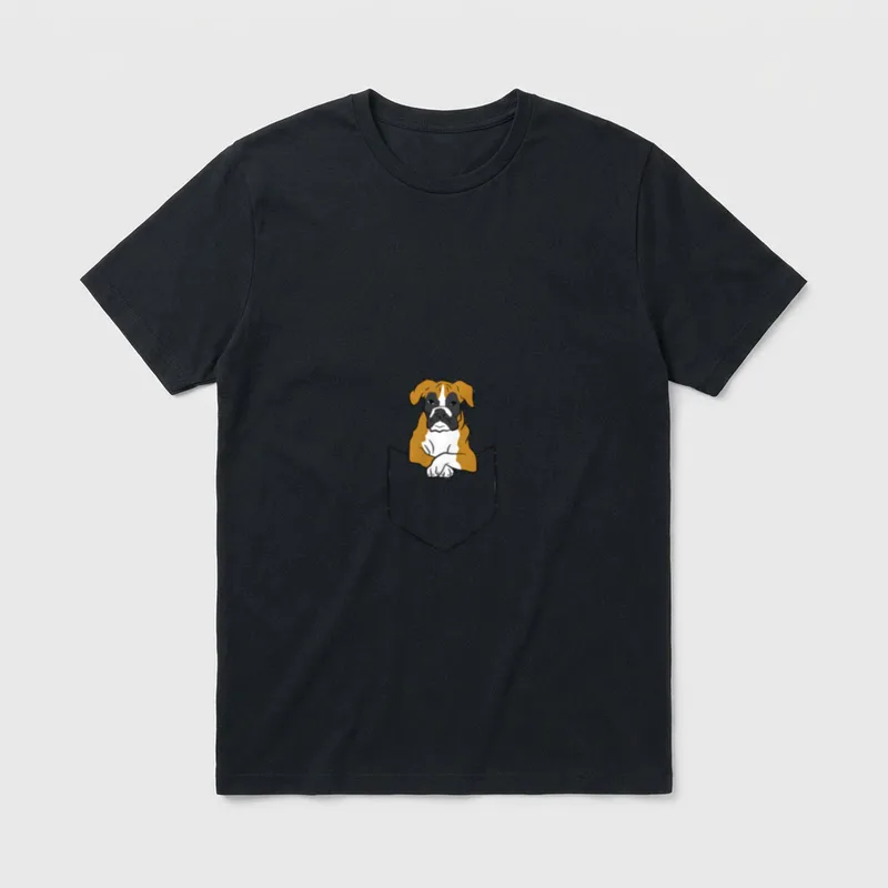 Boxerhund in der Tasche T-Shirt – Klassisches T-Shirt in Schwarz