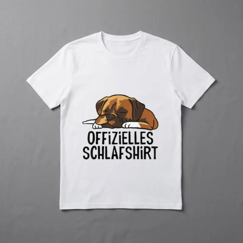 Offizielles Schlafshirt Boxer Hunde Nachthemd T-Shirt – Klassisches T-Shirt in Schwarz