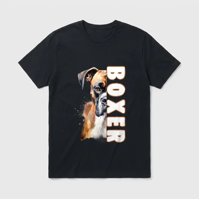 Boxer Hund Deutscher Boxer T-Shirt 0043 – Klassisches T-Shirt in Schwarz