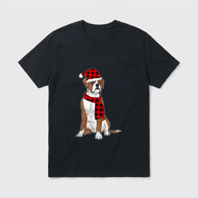 Lustiges Deutscher Boxer Weihnachten T-Shirt – Klassisches T-Shirt in Schwarz