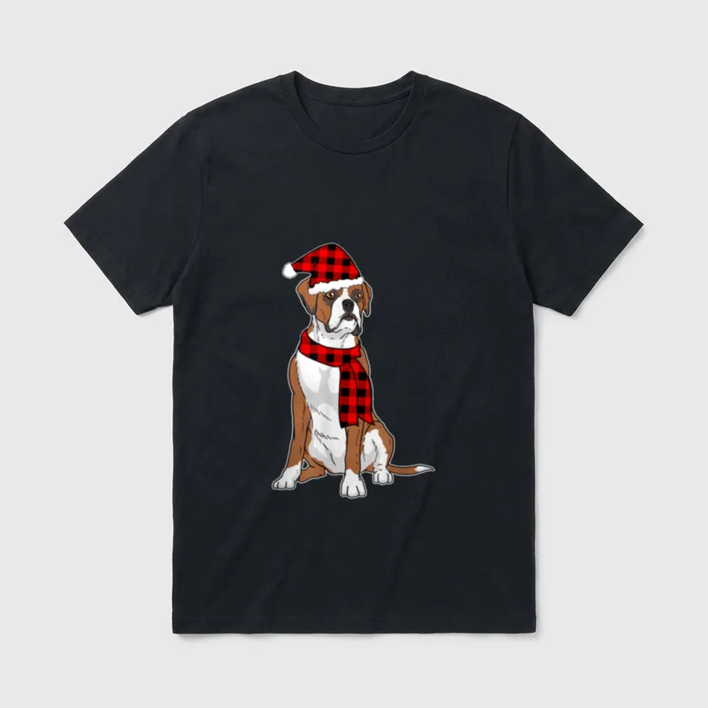 Lustiges Deutscher Boxer Weihnachten T-Shirt – Klassisches T-Shirt in Schwarz